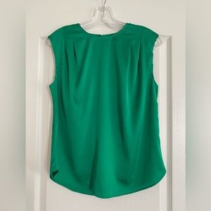 Express satin pleated shoulder top green small nwot